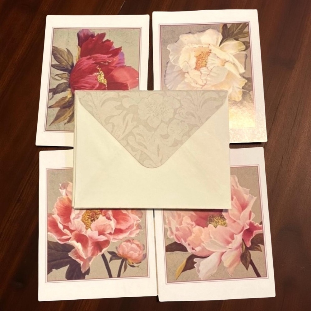 Set of 14 Flower Card Assortment w/ Envelopes